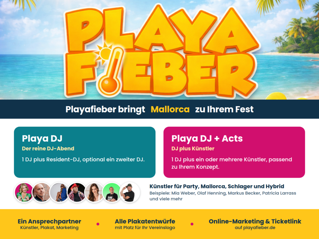 Playafieber – Mallorca-Party für Vereine und Veranstalter